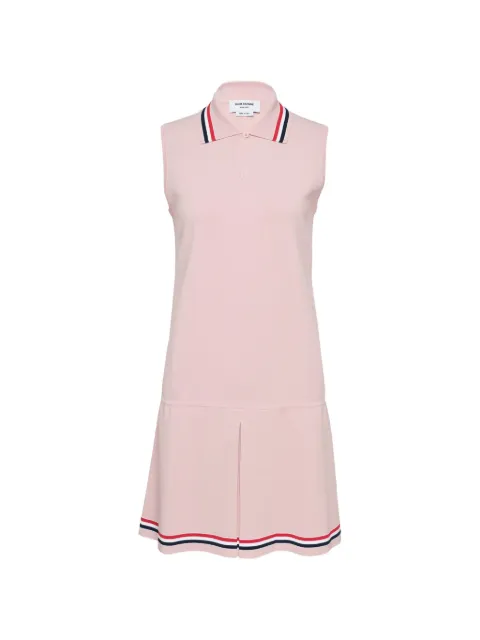 Thom Browne RWB Stripe pleated mini dress Pink FKD182AY5502