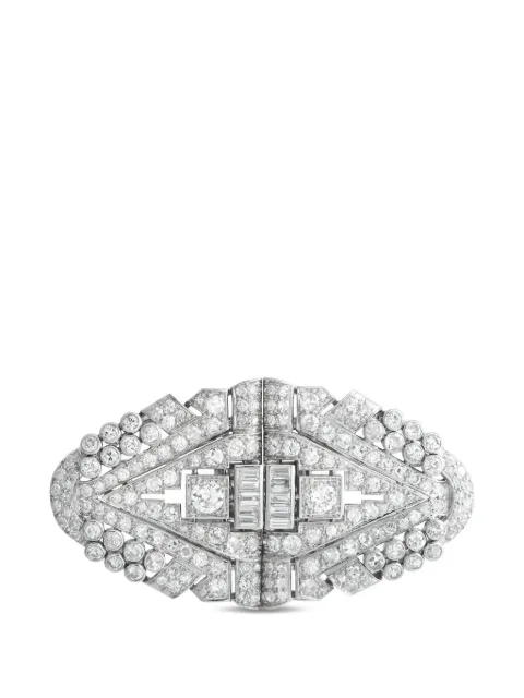 LB Exclusive diamond geometric-design brooch Silver MF17012926