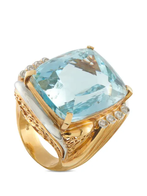 LB Exclusive aquamarine and diamond gold ring Gold MF37012926