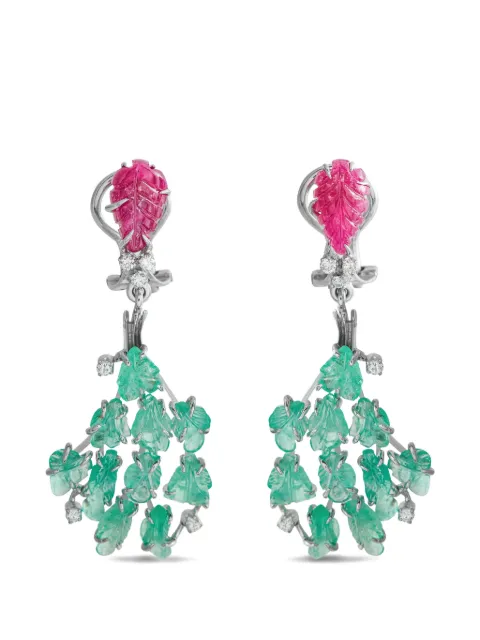 LB Exclusive multi-stone clip-on earrings Silver MF25012926