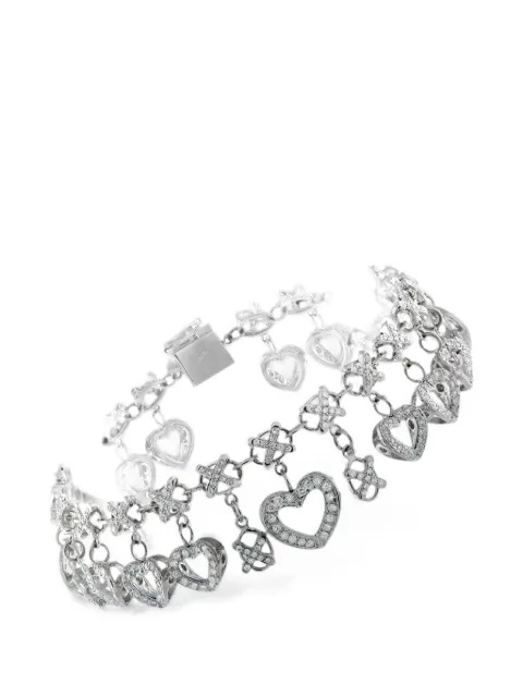 LB Exclusive diamond-embellished heart-charm bracelet Silver MF14012926