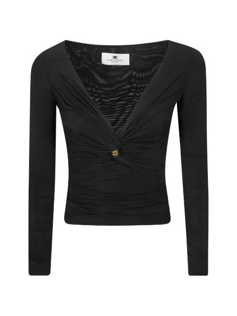 Elisabetta Franchi jersey top with jewel detail Black MD02962E2