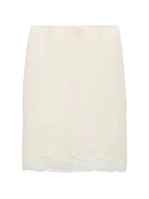 Dorothee Schumacher Habotai silk lace-trim skirt Neutrals 261447005