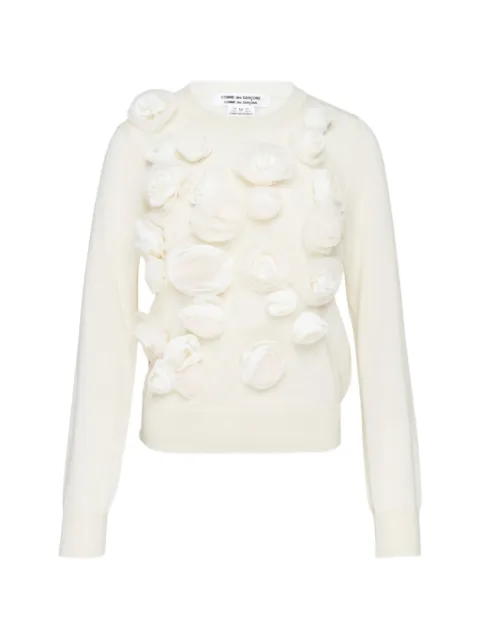 Comme Des Garçons Comme Des Garçons floral-appliqué sweater Neutrals RQN520