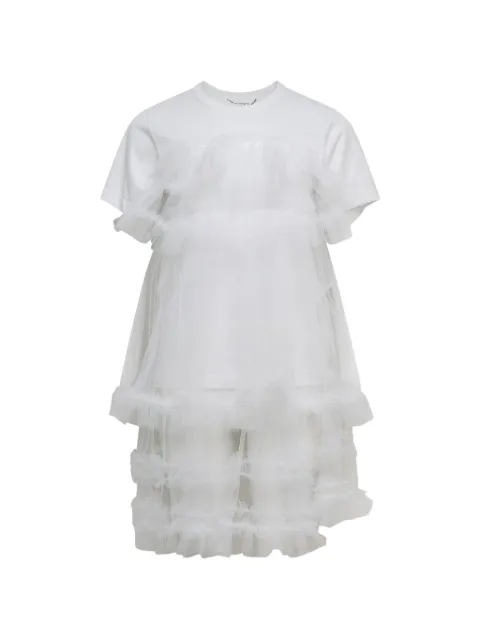 Comme Des Garçons Girl tulle-overlay ruffled T-shirt White NQT002