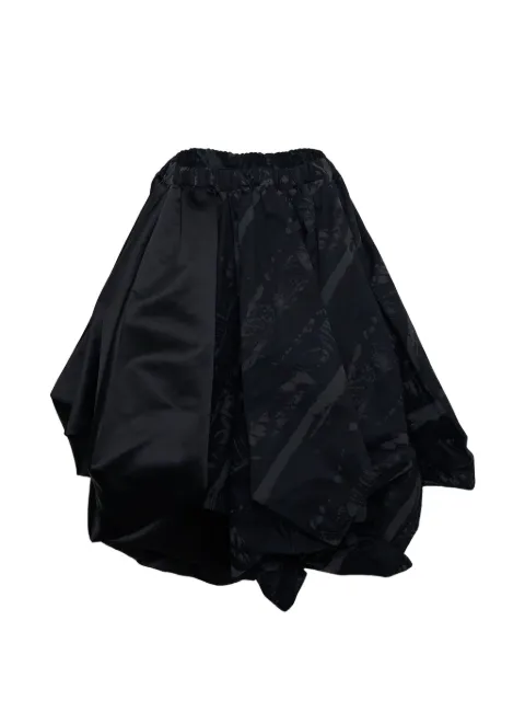 Comme Des Garçons abstract-print gathered skirt Black GQS006