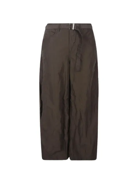 sacai Treated belted trousers Brown 2603914M