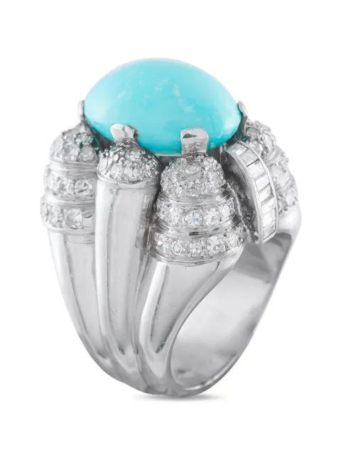 LB Exclusive diamond and turquoise ring Silver MF20013026