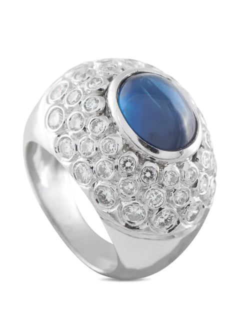 LB Exclusive sapphire diamond platinum ring Silver MF01013026