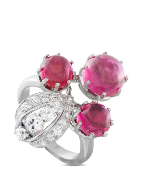 LB Exclusive diamond tourmaline ring Silver MF14013026