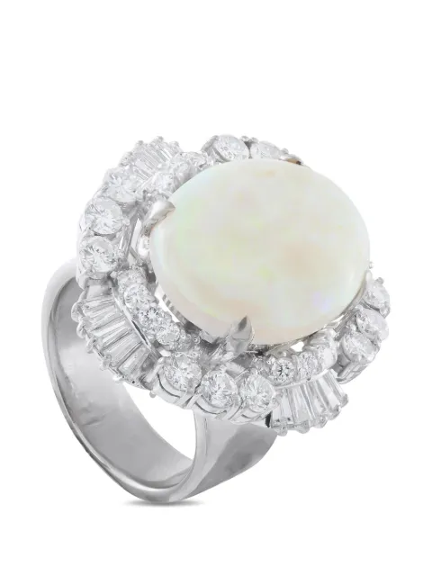 LB Exclusive diamond and opal ring Silver MF07013026