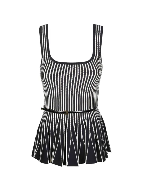 Elisabetta Franchi two-colour top in knit fabric Black TK85S62E2