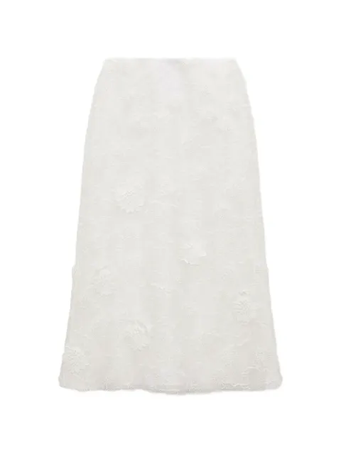 Dorothee Schumacher Meadow floral-lace midi skirt White 448905100