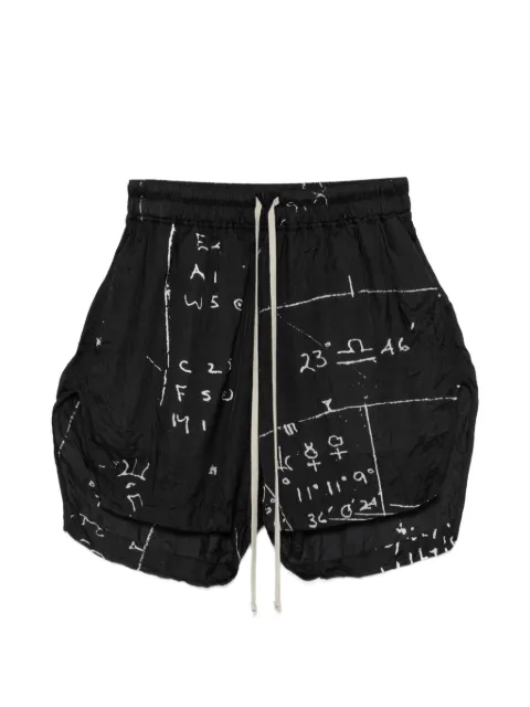 Rick Owens drawstring printed shorts Black RP01F6351KP1