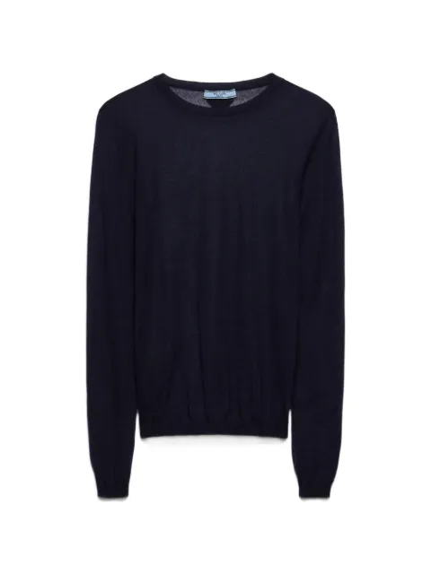 Prada cashmere and silk crew-neck sweater Blue P24U2ZSOOO18DN