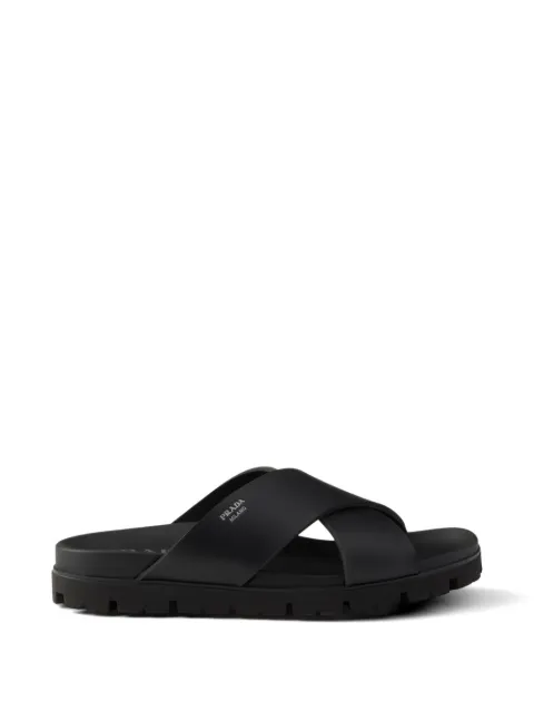 Prada crisscross rubber slides Black 2X3156FG0003LKK