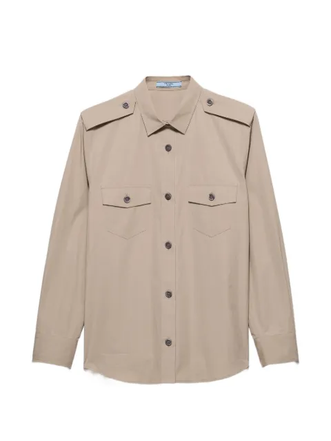Prada cotton poplin shirt Neutrals P431JSOOO1XV2