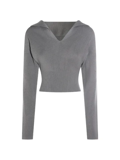 Rick Owens ribbed V-neck sweater Grey RP01F6634KWVH