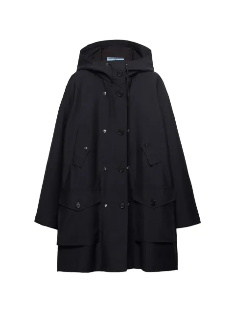 Prada single-breasted mohair and Re-Nylon coat Blue P620TSOOO19CY