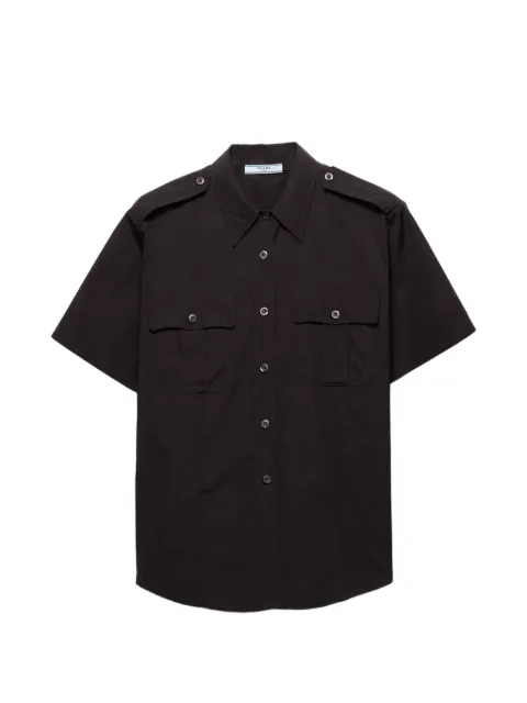 Prada short-sleeved poplin shirt Black P411JSOOO1XV2