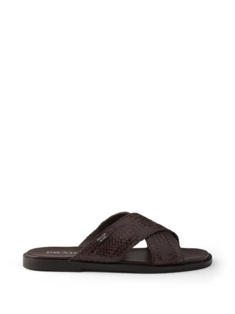 Prada crisscross slides Brown 2X3171FG000034