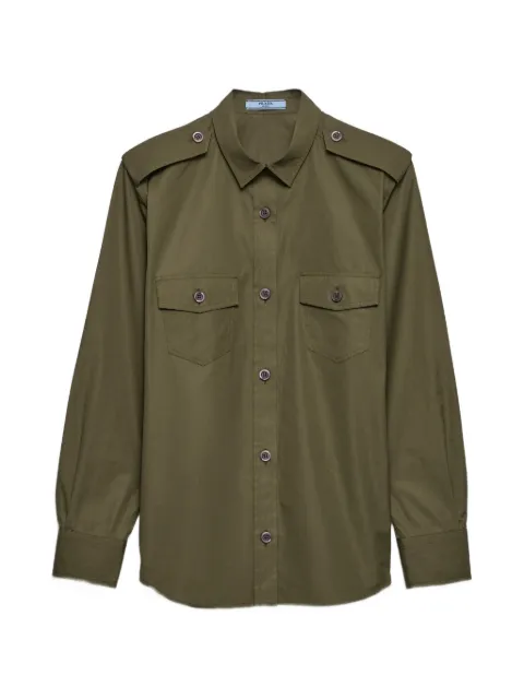 Prada cotton poplin shirt Green P431JSOOO1XV2