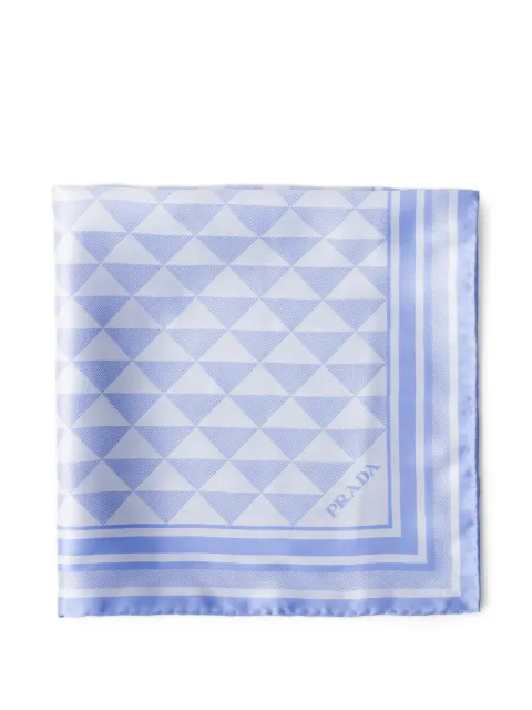 Prada jacquard silk scarf 55x55 Blue 1FF0042C81