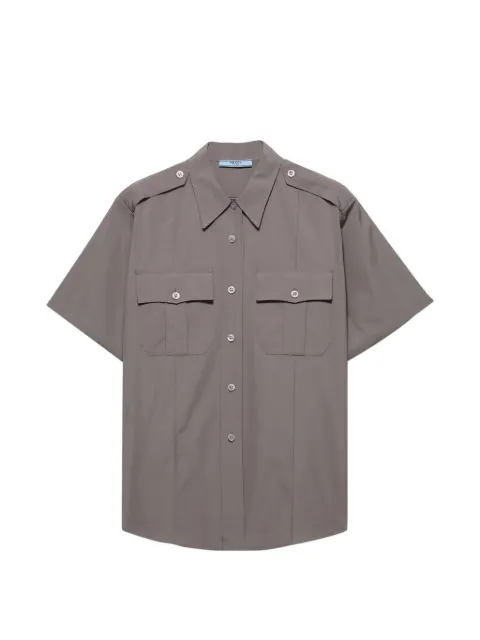 Prada short-sleeved poplin shirt Grey P411JSOOO1XV2