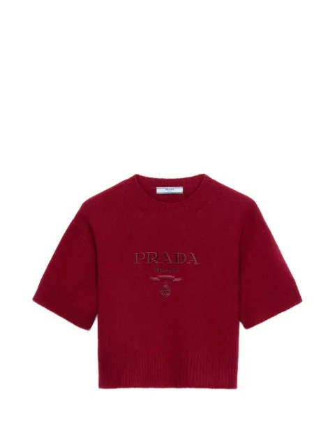 Prada wool and cashmere crew-neck sweater Red P24Z1US23113LY