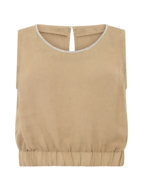 120% Lino linen top Neutrals 33ALIW1PL80000115002
