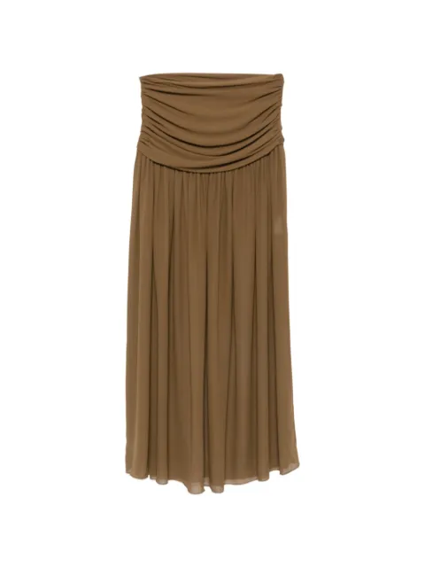De La Vali Agapito ruched maxi skirt Brown DS2680