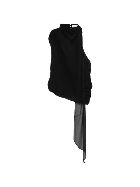 De La Vali Menorca draped top Black DS2901