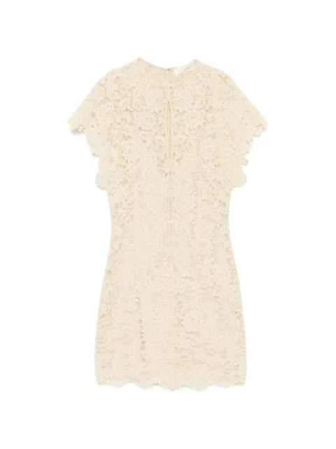 De La Vali Laia lace-overlay mini dress Yellow DS2664