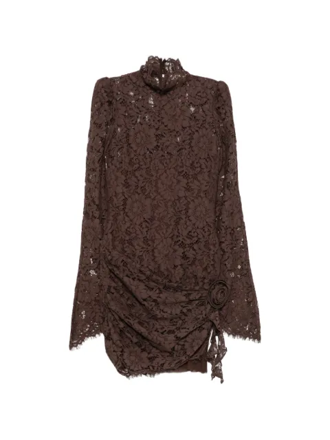 De La Vali Bodita floral-lace mini dress Brown DS2045