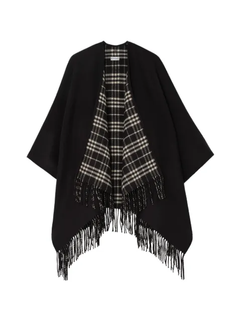 Burberry reversible fringe-trimmed cape Black 8122803