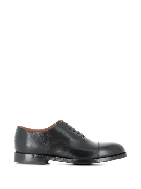 Green George cap-toe leather oxford shoes Black 20649766