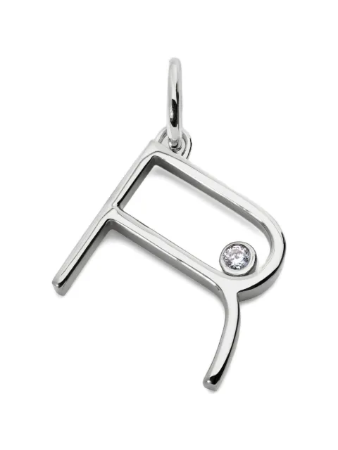 Monica Vinader Solitaire initial diamond pendant Silver SSPTVDIRLGD