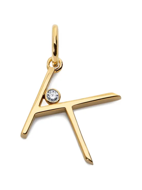 Monica Vinader Solitaire diamond initial pendant Gold GPPTVDIKLGD