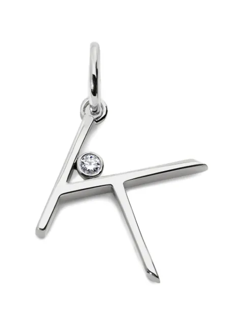 Monica Vinader Solitaire diamond initial pendant Silver SSPTVDIKLGD