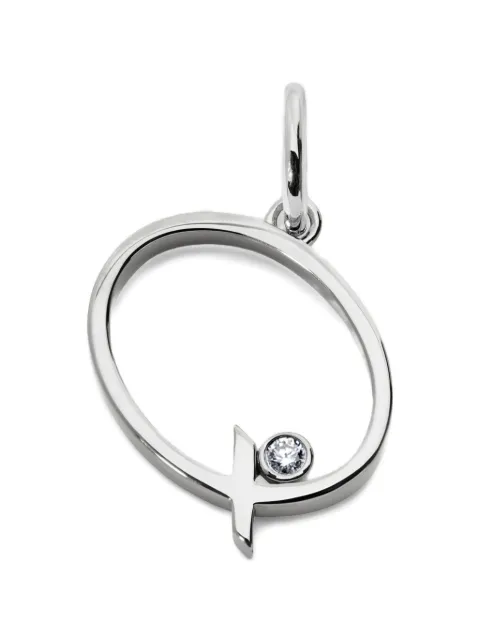 Monica Vinader Solitaire diamond initial pendant Silver SSPTVDIQLGD