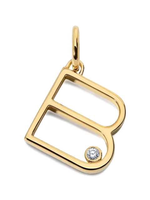 Monica Vinader Solitaire diamond initial pendant Gold GPPTVDIBLGD