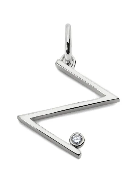 Monica Vinader Solitaire diamond initial pendant Silver SSPTVDIZLGD