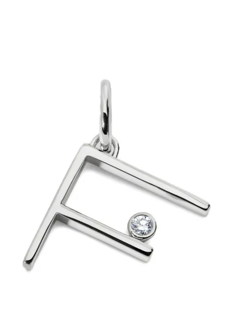 Monica Vinader Solitaire diamond initial pendant Silver SSPTVDIFLGD