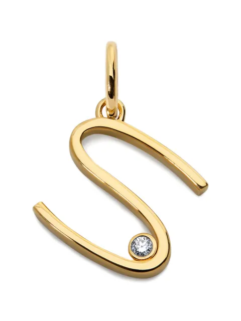 Monica Vinader Solitaire diamond initial pendant Gold GPPTVDISLGD