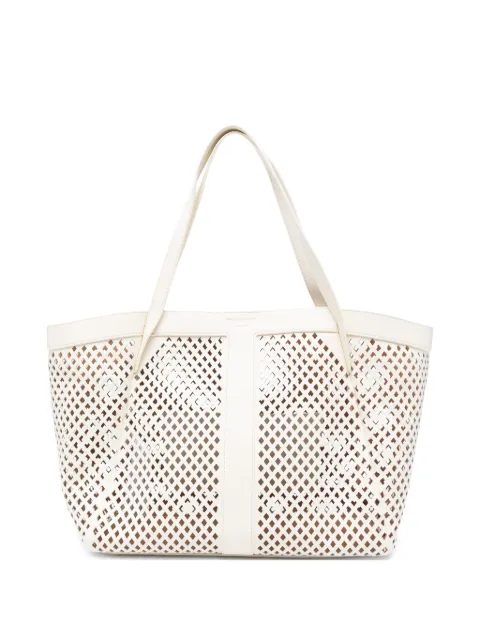 TWINSET mesh leather shopper bag White 261TD8550