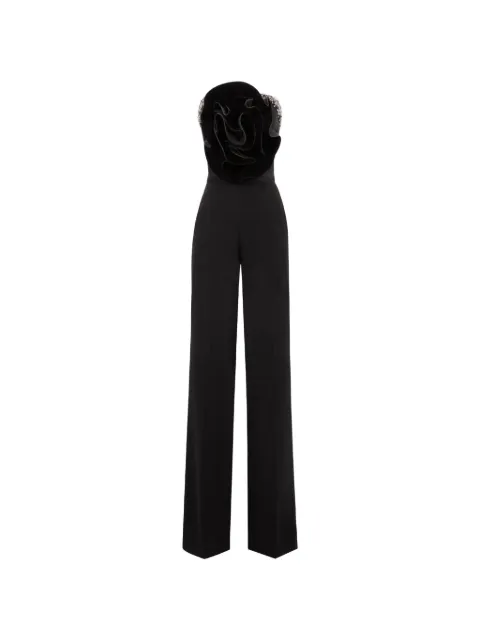 Gemy Maalouf beaded floral-detail jumpsuit Black LPW247150JMP