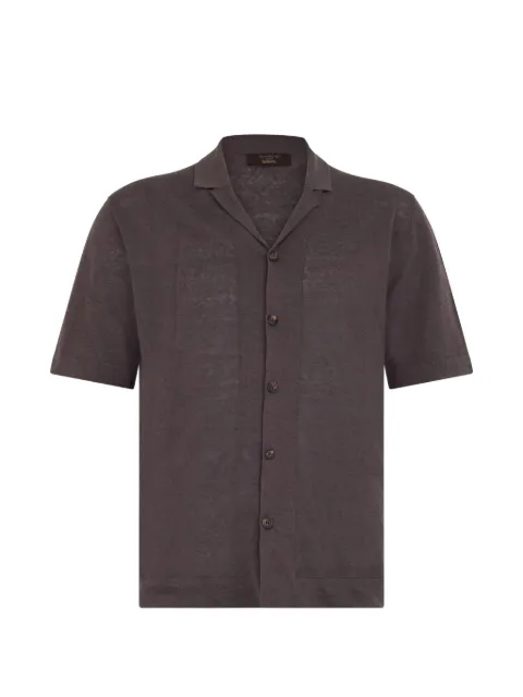slowear buttoned short-sleeve knitted shirt Brown 810177Z1353