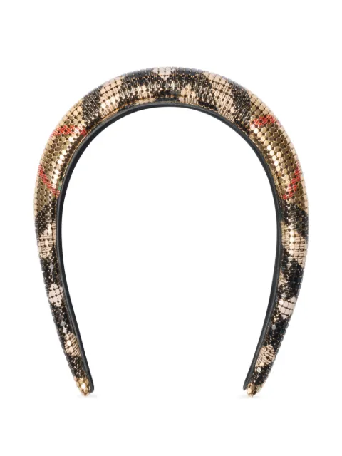 Burberry check mesh headband Gold 8119739