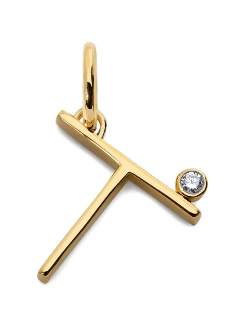 Monica Vinader Solitaire diamond initial pendant Gold GPPTVDITLGD