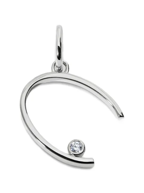 Monica Vinader Solitaire diamond initial pendant Silver SSPTVDICLGD
